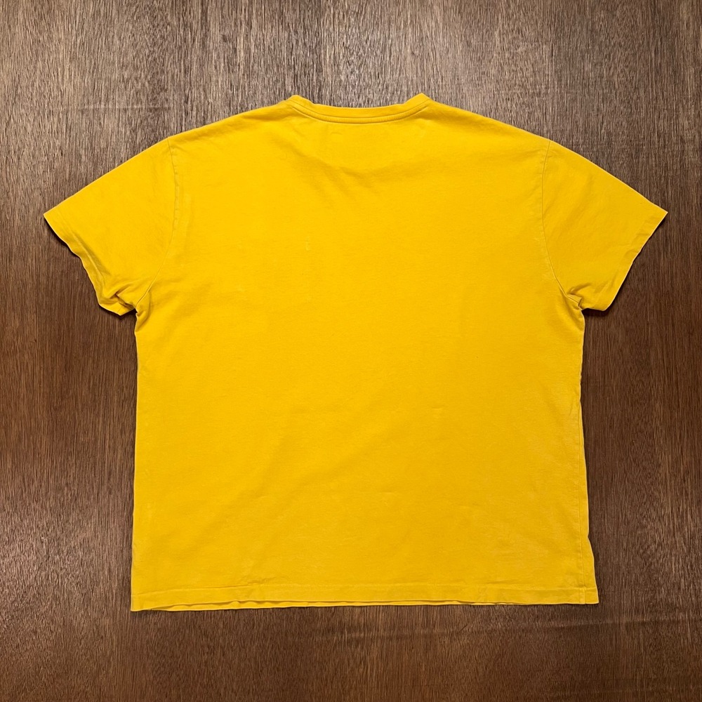 Retro Polo Ralph Lauren Classic Fit Jersey Pocket T-shirt Yellow Large L - Picture 8 of 9